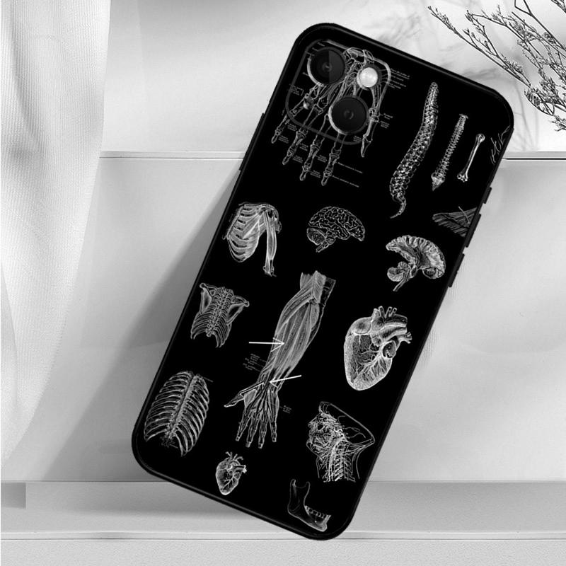 Menschliche Anatomie Stoßfeste Hülle Für iPhone 17 15 16 Pro Max 11 14 Plus 12 13 Mini 16e 17 Air Handyhülle