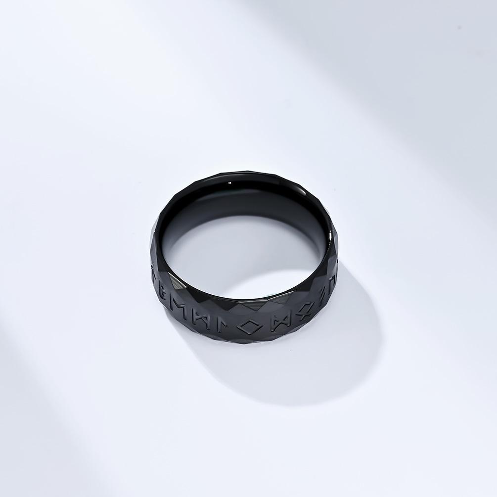 Vintage Odin Norse Viking Amulet Rune Rings For Men Women 316L Stainless Steel Words Ring Wedding Jewelry Valentine's Days Gifts