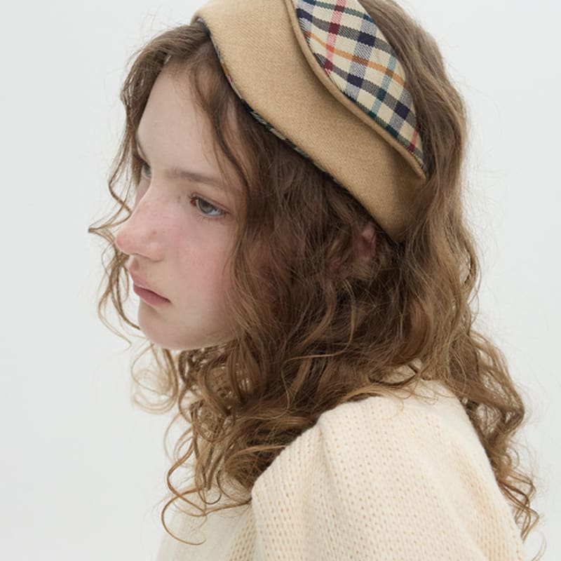 

Коричневая шляпка складной фасинатор - Клетка Англии Beige