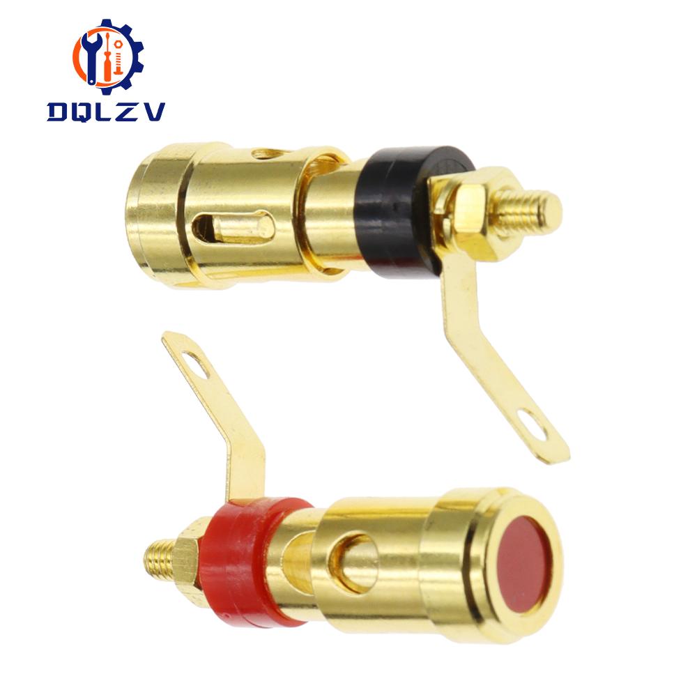 2PCS Gold-plated push-Type Spring Terminal Speaker Amplifier Spring Self-Locking Socket Push-Type Terminal