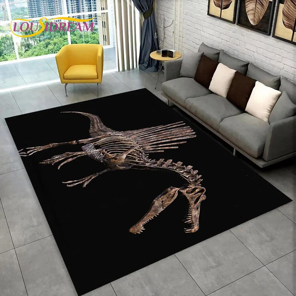 3D Zvířecí Dinosauří Fosilní Série Oblastní Koberec, Kobercový Koberec pro Domácí Obývací Pokoj Ložnice Pohovka Vstupní Rohožka Kuchyňská Dekorace, Protiskluzová Podložka na Podlahu