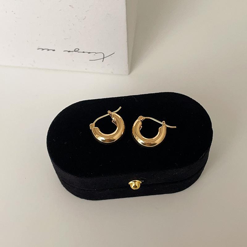 Blogger Semicircular Metal Ear Buckle Women'S Personality Fashion Simple Temperament Versatile Earrings Earrings