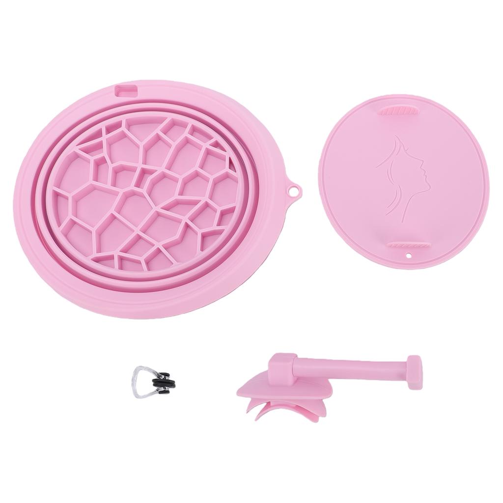Ice Face Bowl with Breathing Tube Foldable Ergonomic 30 Degree Angle Facial Ice Bath Bowl Pink