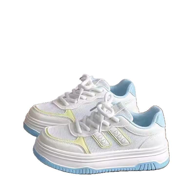 2025 Trendy White Mesh Upper Sneakers Versatile Casual Shoes for Skirts Lightweight Breathable
