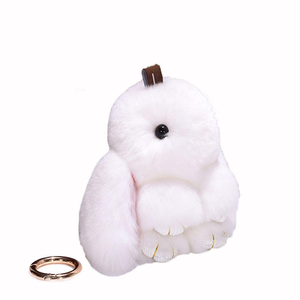 Cute Doll Decoration Bag Pendant Key Chain Rex Rabbit Fur Plush Bunny Toy