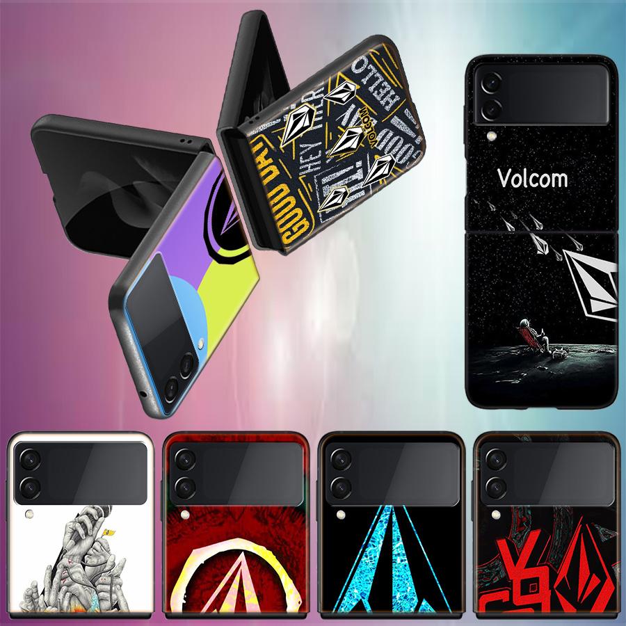 Volcom Logo Phone Case For Samsung Z Flip 6 7 5G Galaxy Z Flip 5 4 3 5G Cases Shockproof Hard Cover TPU