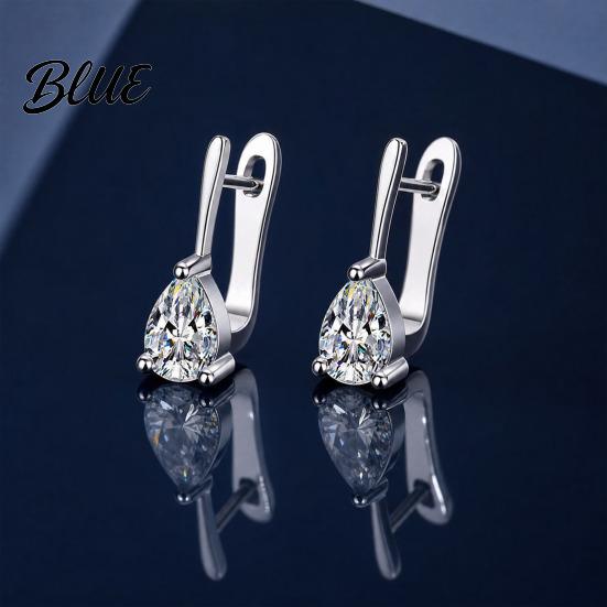 Long-lasting Shine Earrings 1 Pair Women Earrings Cubic Zirconia Drop-Shaped