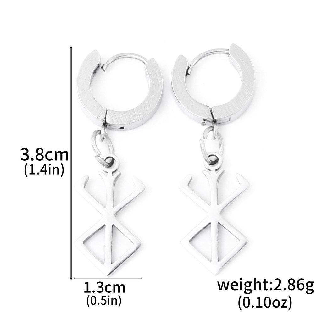 

Berserk Earrings For Men Women Titanium Steel Cartoon Character Jewelry Summer Trend