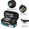 Pencil Pouch Organized Storage Secure Zipper Closure 300D Polyester with Main Compartment Mesh Pocket and Pen Slots for Students