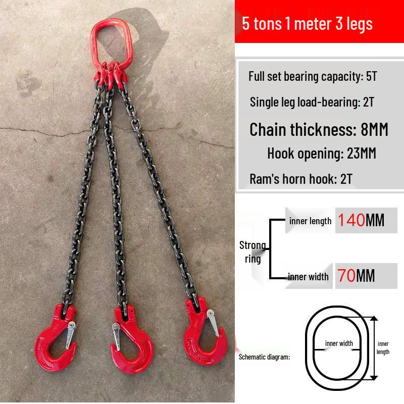 Multi-Hook Manganese Steel Chain Sling for Cranes & Forklifts