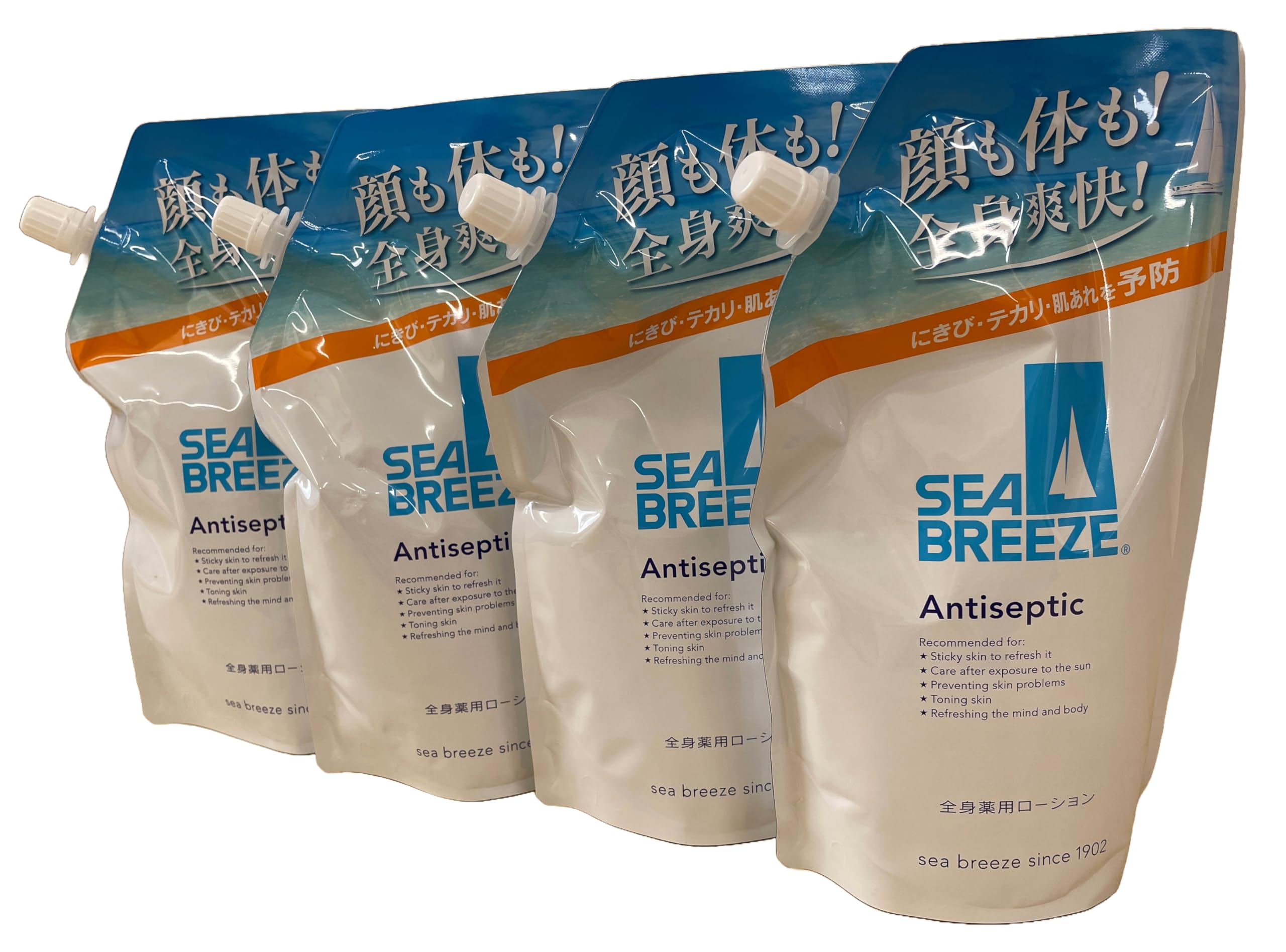 

[Оптовая покупка] Антисептический лечебный лосьон для тела Sea Breeze, сменный блок, 700 мл x 4