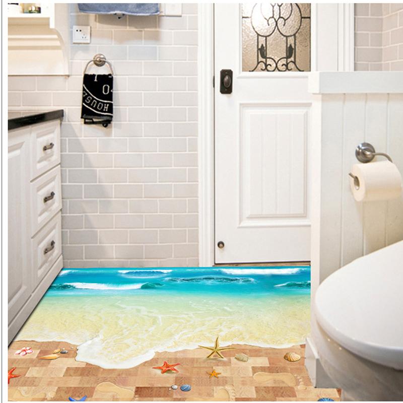 3D Abnehmbare Wandaufkleber für Kinder Strandthema Kinderzimmer Kindergarten Dekoration Sicher Wasserdichtes Vinyl Kunst