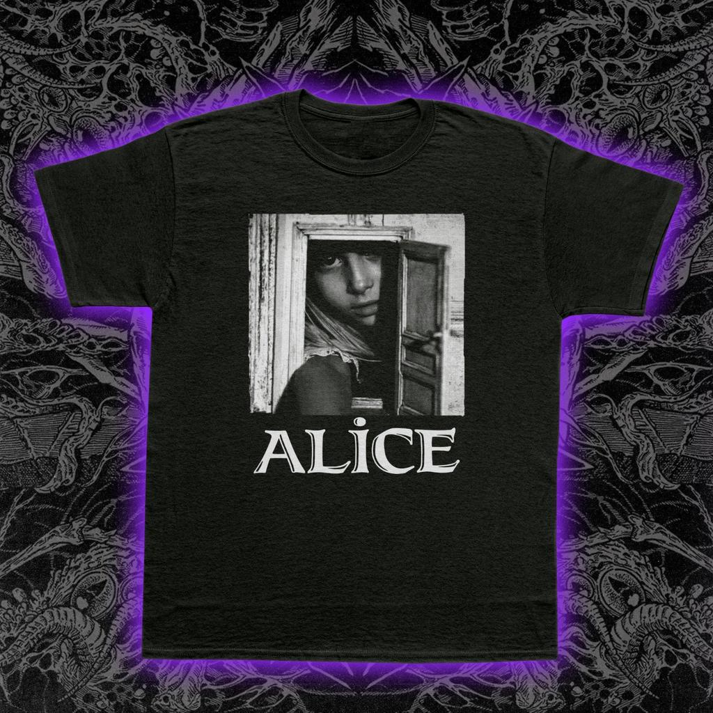 Alice 1988 T-Shirt Mens Womens Tees Top Jan Svankmajer Film Tee Surreal Dark Fantasy Graphic Shirt