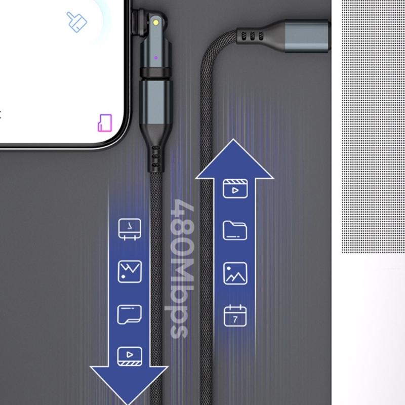 Προσαρμογέας USB C σε C 180° Περιστρεφόμενος PD 240W Γρήγορη Φόρτιση 480Mbps Συμβατός για Τηλέφωνο, Φορητό Υπολογιστή, Tablet Γρήγορη Τροφοδοσία Συσκευών