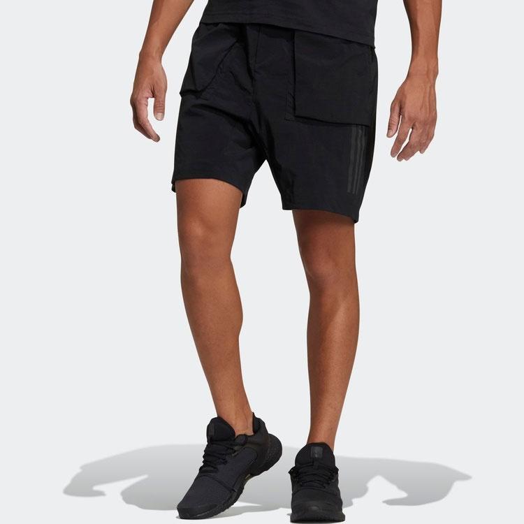 Adidas Large Pocket Plain Sports Shorts Men Bottoms Black GN0787