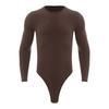 Body cu Mânecă Lungă pentru Bărbați, Piesă Unică, Leotard, Design cu Gât Rotund, Nasturi Presați, Imbrăcăminte Casual la Modă