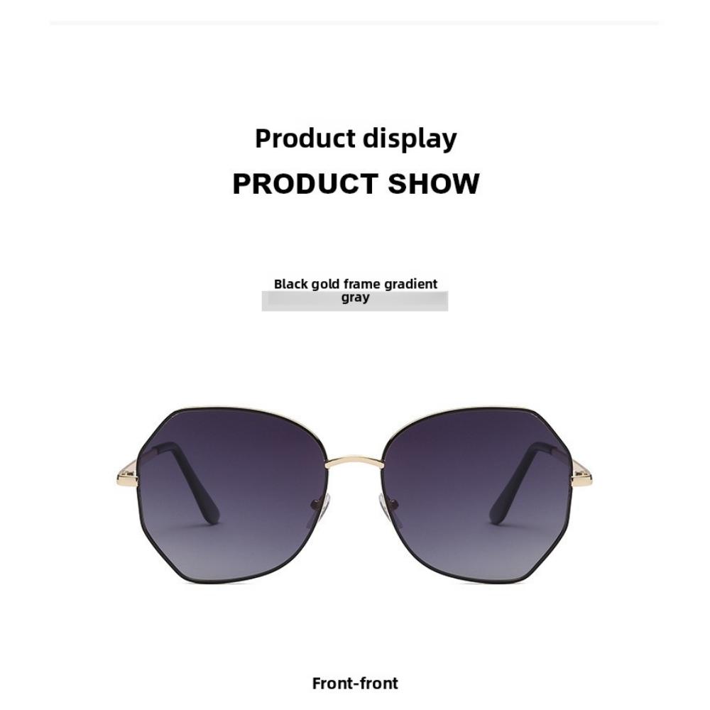 Sunglasses Female Korean Version Tide Shading Polarized Ins Sunglasses Fashion Polygonal Large Frame High Definition UV Protection Glasses