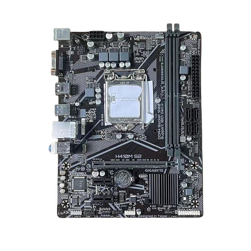 

Материнська плата GIGABYTE H410M-S2, сумісна з процесорами 10-го покоління LGA1200, підтримує пам ять DDR4 для настільних комп ютерів. 64GB