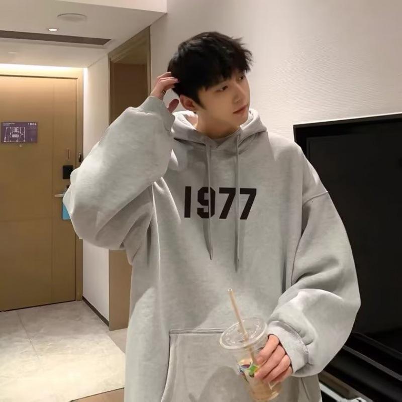 

Мужская толстовка свободного покроя с капюшоном American Fashion 1977 года — весна/осень, плотный бархат, стиль для пар на улицах. M