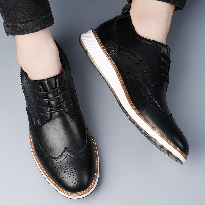 Fashion Casual men's leather shoes Leisurely comfortable and minimalist style Work and office Black brown hot selling shoes Plus Size