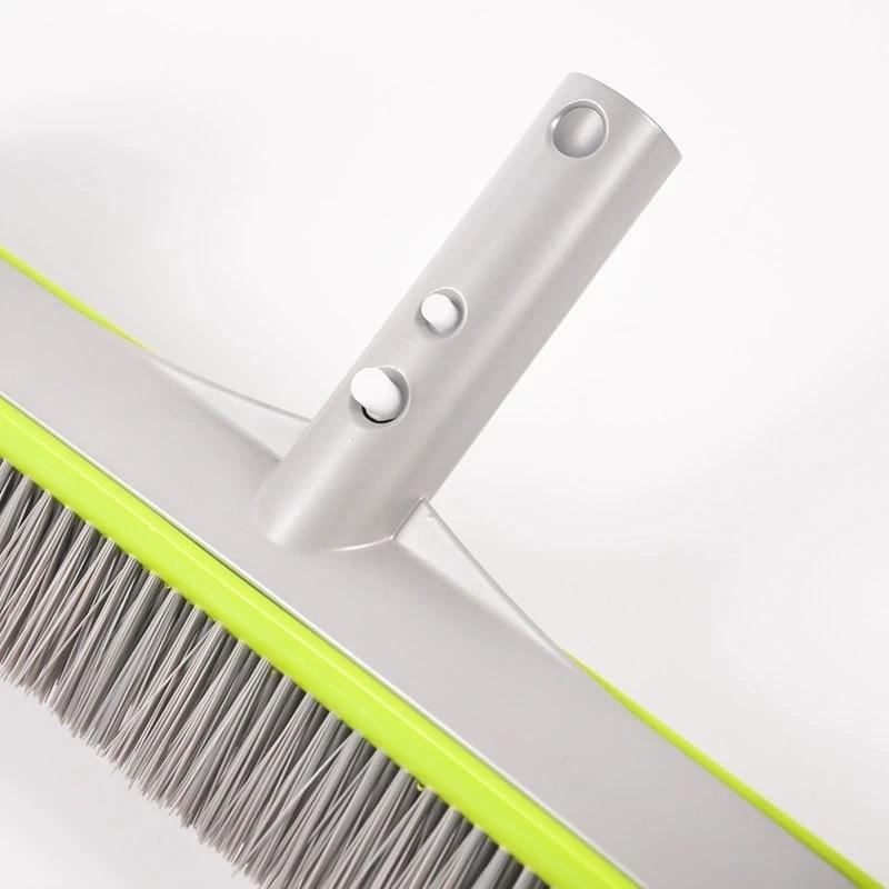 45cm Heavy Duty Aluminum Pool Brush Head With Corner Cleaning Brush Easy To Install For Pool Wall Steps Corner Cleaning Tools