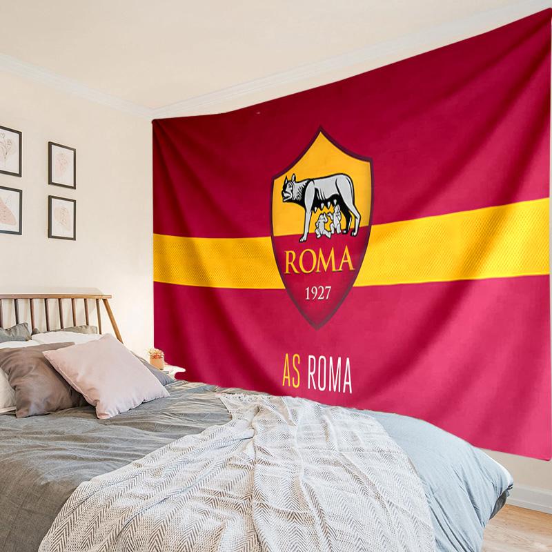 Roma Football Club Emblem Tapestry, Unique Design Tapestry, Wall Decor for Bedroom,Livingroom, Playroom,Heartwarming Fan Holiday Gifts