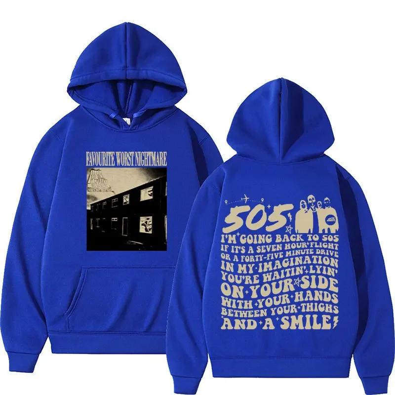 

Вінтажна толстовка з капюшоном Favorite Worst Nightmare Arctic Monkeys 505 Lyrics Print Толстовка для унісекс Модні толстовки Unisex в стилі хіп-хоп, рок L