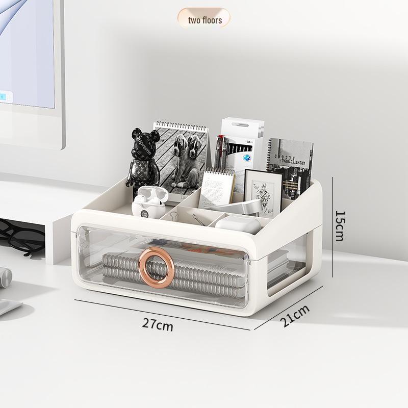 Elegant Vanity Table & Makeup Storage Box with Transparent Drawers