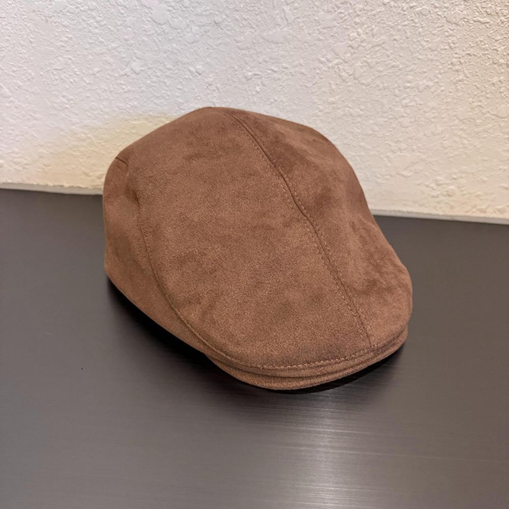 Retro Beret Hat Suede Surface Duck Tongue Cap Fashion Warm Hat