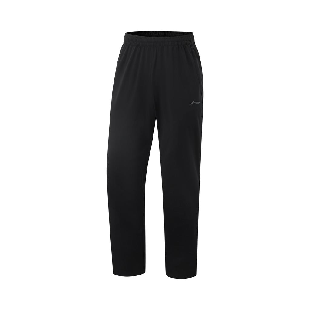 Li Ning Fitness Series Solid Color Comfortable Breathable Versatile Straight Leg Knitted Sports Pants Men Pants Black AKLV169-2