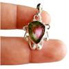 Natürlicher Wassermelonen-Turmalin Edelstein 925 Sterlingsilber Seltener Anhänger, Geschenk024