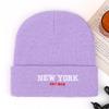 rkNewYo autumn and winter beanie hat letter embroidery versatile warm wool hat men's and women's knitted hat