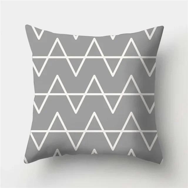 Home Decor Stylish Gray Pattern Digital Print Pillow Covers Pattern Cushion Cover Suitable for Sofa Bedroom Car Pillow Cover