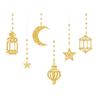 6Pcs Eid Mubarak Islamic Muslims Party Supplies Glittering Banners Star Moon Hanging Ornaments Ramadans Festival Decors
