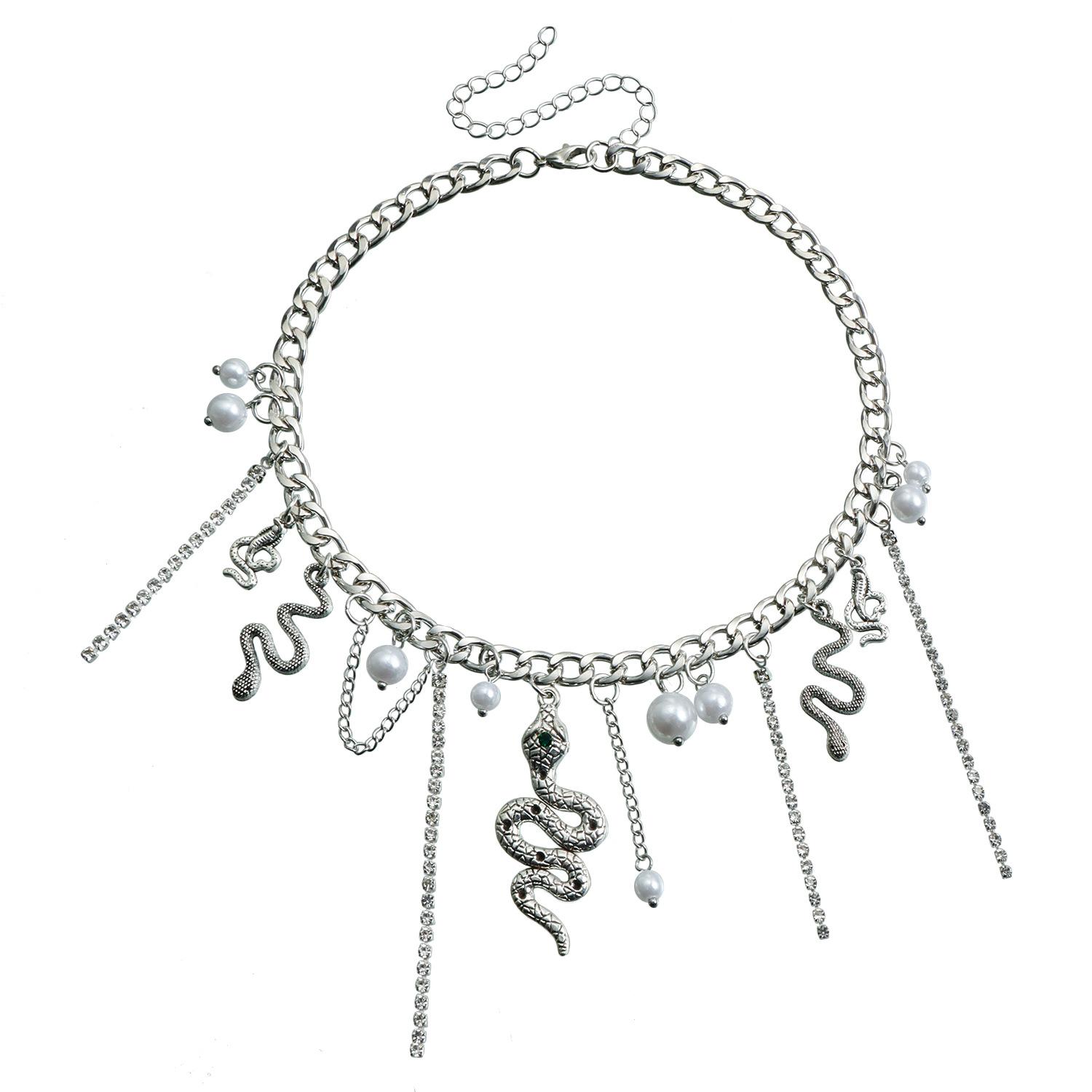 

Ювелирное изделие с подвеской из жемчуга Sweet Cool Spice Girl Wind Clavicle Chain Flash Diamond Tassel Light Luxury Premium ожерелье для женщин