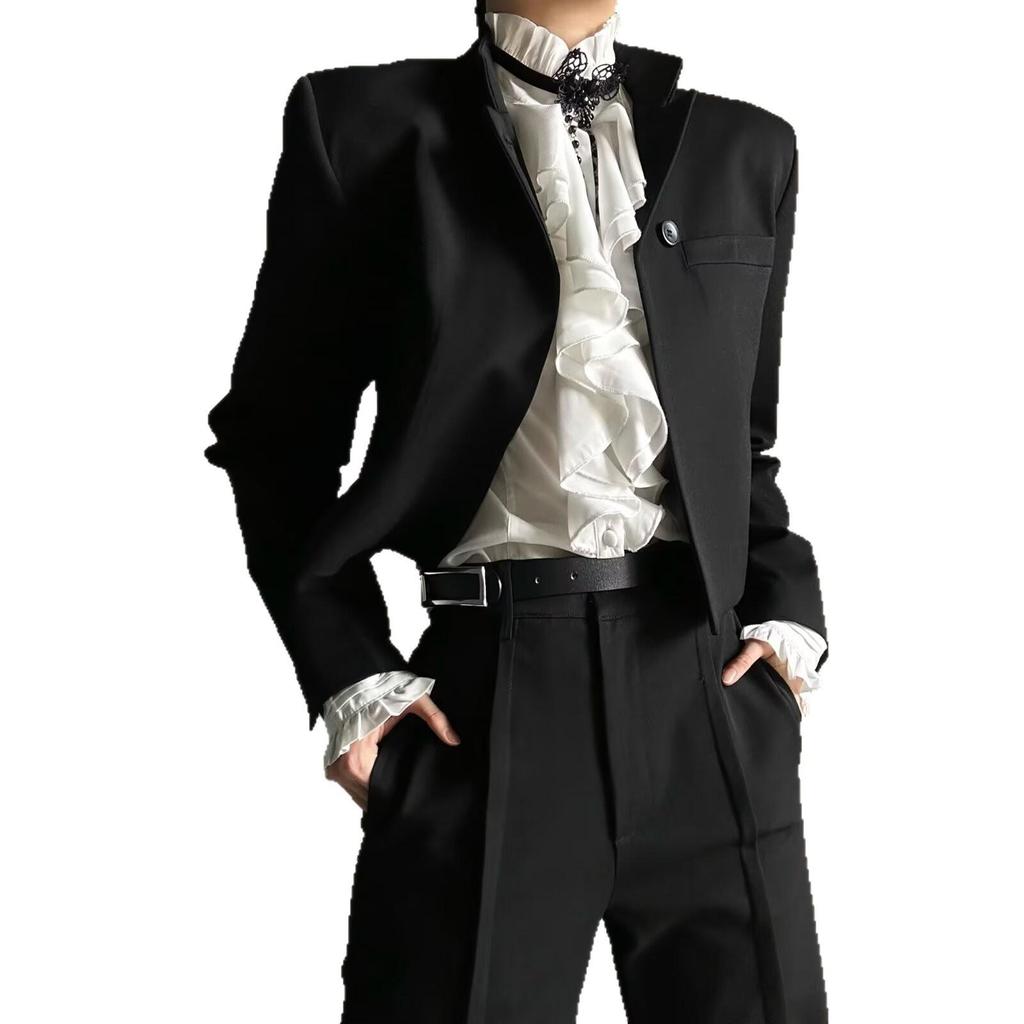 Chaqueta Casual Versátil de Corte Ajustado para Hombre Estilo Coreano