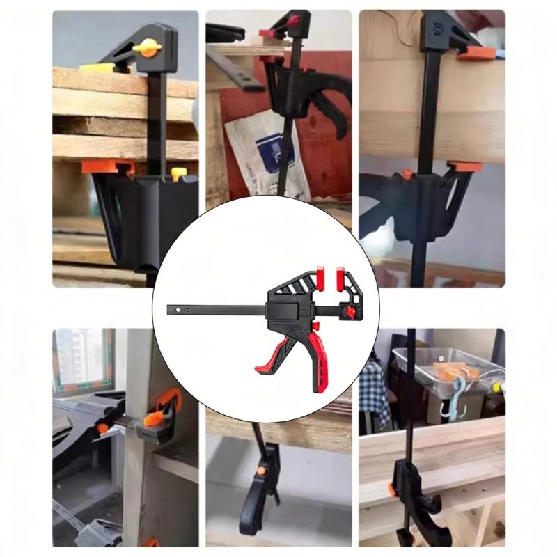 Heavy Type Woodworking Clamp Handed Ratchet Clip with Nonslip Rubber Grip for Professional Carpentry and Crafts Projects