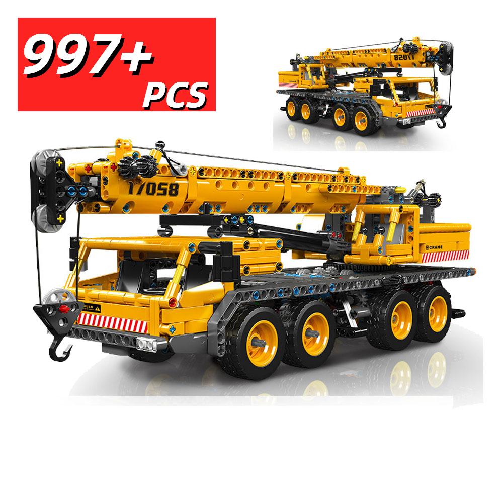 

997PCS City Technical Mechanical Crane Model Building Block MOC Truck Car Assembly Brick Enginerring Toys Children DIY STEM Gift NO BOX