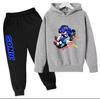 Sonic the Hedgehog Cartoon Print Hoodie & Broek Set voor Kinderen