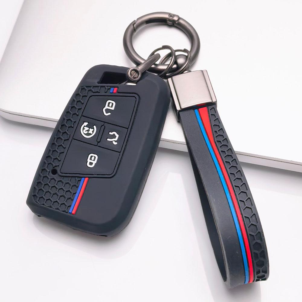 4 Button Silicone Key Fob Cover keychain for VW Golf 8 Magotan B9 Passat Tayron Lamando L, Fits VW Golf Passat, Anti-Scratch Protective Case чёрный