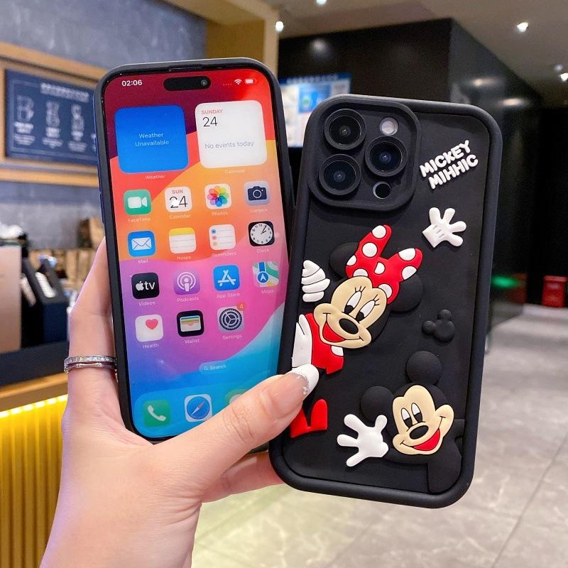 Applicable to Vivo V50 Stitch three-dimensional silicone sticker cartoon mobile phone case Y300 cute Minnie soft case
