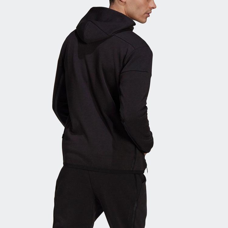 Adidas Sports Hooded Jacket Men Outerwear Black H31037