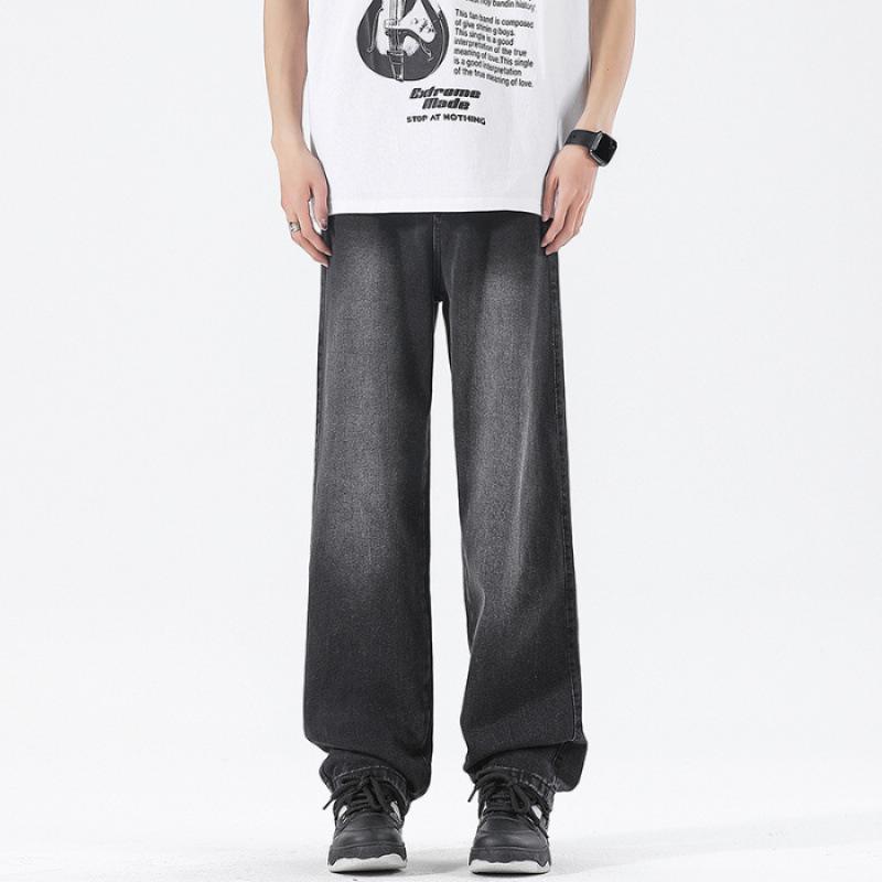 JYL New Wide Straight Jeans for Men, Basic Multicolor Universal Elastic Pants In Spring.