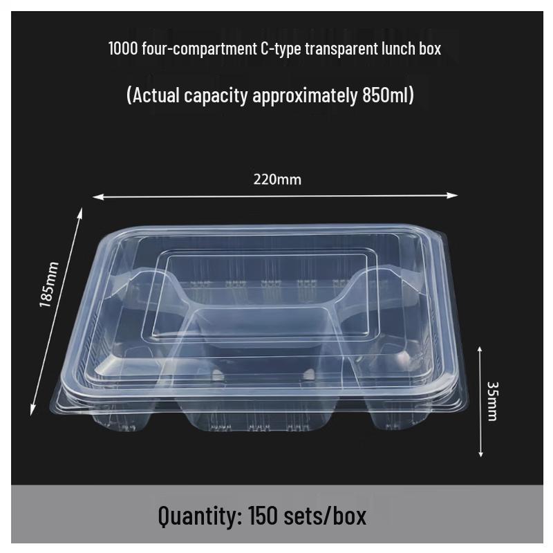 BOUSSAC Disposable Meal Prep Containers with Lids, 150 Count