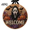 Faux Pearl Painting Arts Halloween Door Sign Kit Ghost Skull Skeleton Cat Welcome Handmade Decoration Crafts for Wall Craft Project