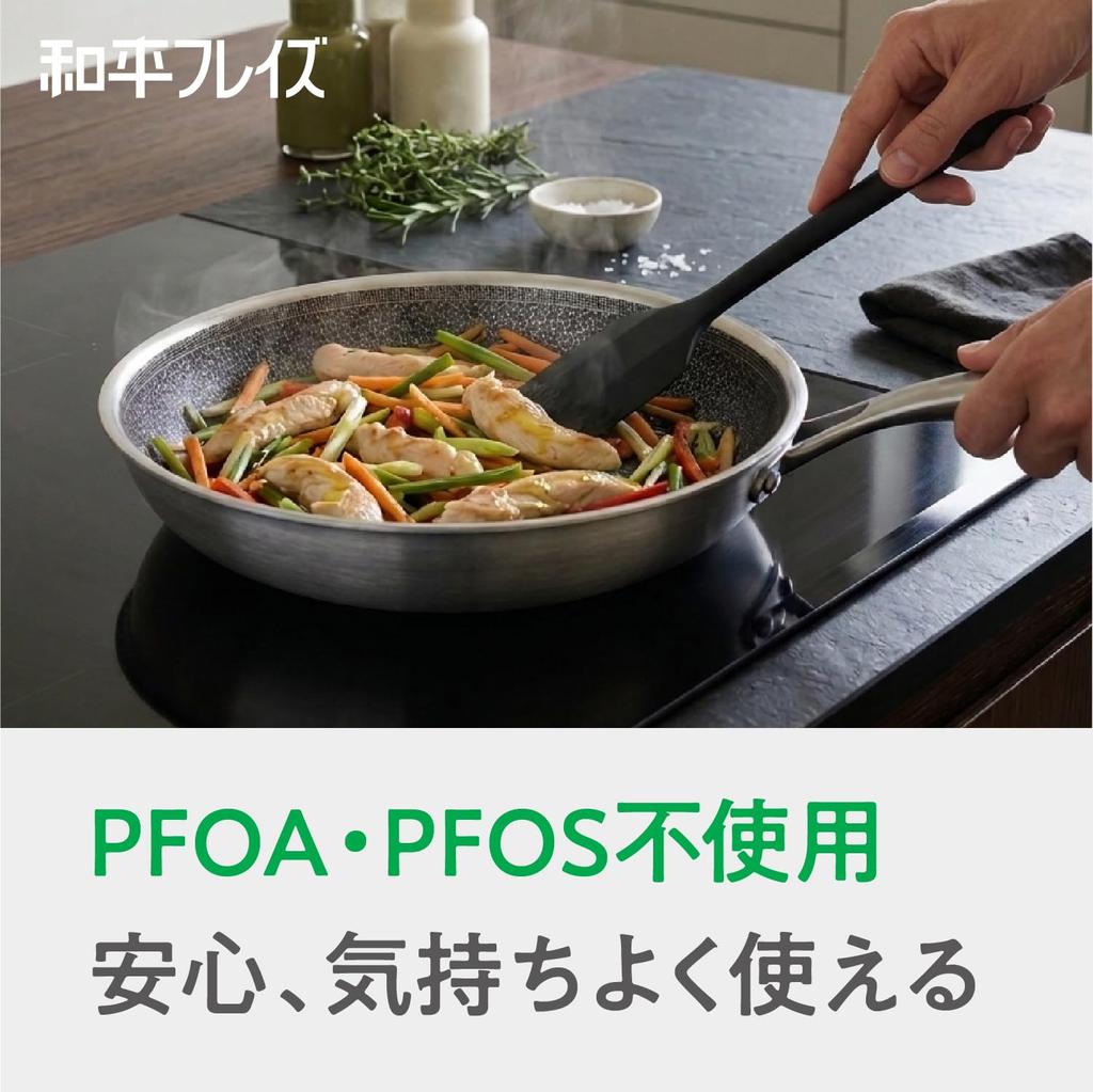 Wahei freiz Home Cooking Hybrid Frying Pan Stainless Steel Even Maillard Glass Lid Cookdeli 20cm, IH/Gas/Oven Compatible, PFOA-Free,