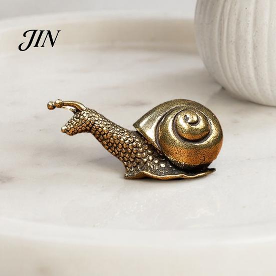 Meditation Desk Accessory Vintage Bronze Snail Sculpture, Metal Animal Statue, Slow Living Tea Table Sculpture Decor for Home Office Table,