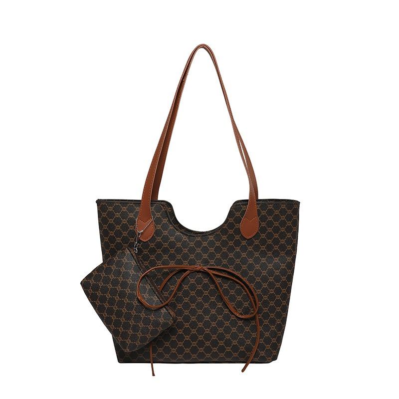 Tragetasche mit einseitiger Schulter, neue trendige Pendler-Mode mit großem Fassungsvermögen, bedruckte Unterarm-Schleife für Damen