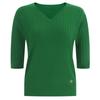 Shop   Women Cable 5 8 SleeVe V Neck Regular FiT KniT T shirT Blue Frb Wkn 11905