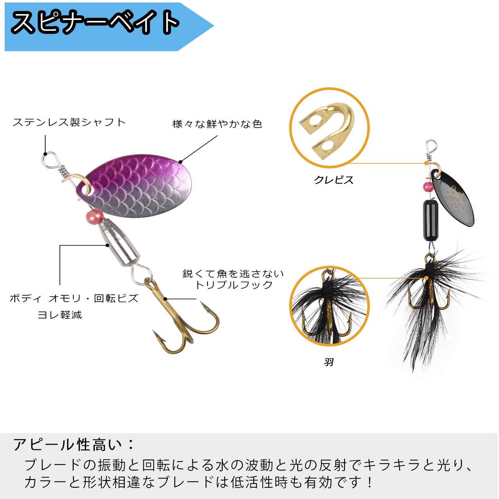 Versatile Hard Spinner Lure Set for and Pipe Includes Lure Pouch 16-Piece Trout, Bass, Stream, Fishing,